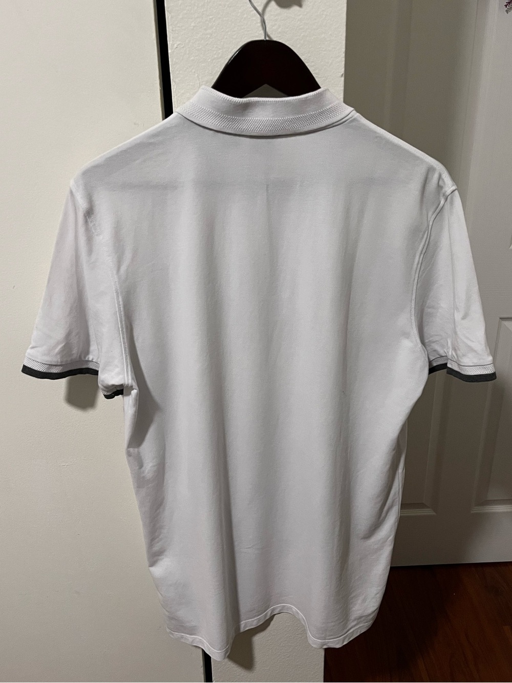 BOSS White Contrast-Trim Polo Shirt - Picture 5 of 8